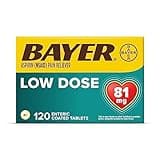 Bayer Aspirin Regimen , 81mg Enteric Coated Tablets, Pain Reliever/Fever Reducer, 120 Count