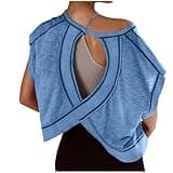 Lulu Dupe Free Summer 2025 Lemon Open Back Tops - Women's Workout Oversized Backless Short Crop