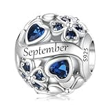 LNQOBU 925 Sterling Silve Lucky Birthstone Charm for Bracelets, With 5A Cubic Zirconia Birthday Charms Dangle Pendant Bead for Pandora Bracelets and Necklaces