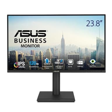ASUS 24” USB-C Docking Monitor (BE249CGN) - IPS, 120Hz, Frameless, RJ45, Speakers, Height Adjustable, Ergonomic, Daisy-Chain, Power Sync, Eye Care, VESA Wall Mountable, 3 yr Warranty