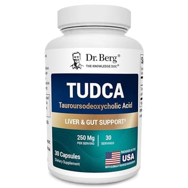 Dr. Berg TUDCA Supplement (Tauroursodeoxycholic Acid) - Powerful Formula for Liver Health, Bile Flow, Gallbladder Support, and Digestive Health* - 30 Capsules