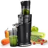 Elite Gourmet EJX017 Whole Fruit 3” Feeding Chute, Dynamic Masticating Slow Juicer, High Yield Cold Press Juice Extractor, Nutrient and Vitamin Dense, Easy to Clean, 27 oz Juice Cup, Black