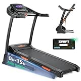 THERUN Incline Treadmill, Treadmill for Running and Walking, 300 lbs Weight Capacity Folding Treadmill with 0-15% Auto Incline, Wide Belt, 3.5HP, App, Heart Rate, Orange