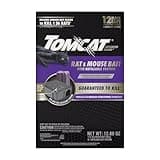 Tomcat Advanced Brand Rat & Mouse Bait with Refillable Station, Indoor and Outdoor Use, 1 Station and 12 Poison Block Refills