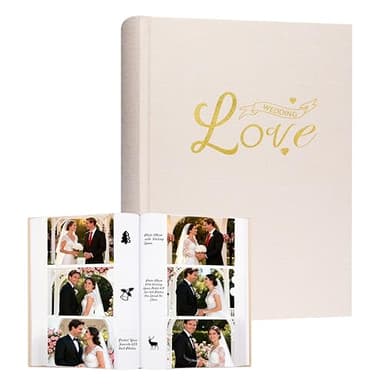 Photo Album 4x6 Wedding with Writing Space for 450 Photos Linen Cover Hardcover Horizontal, 4 x 6 Photo Album Picture Book for Kids Travel Family Baby Pictures Beige