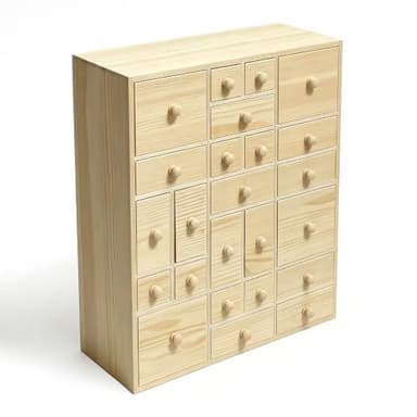 24 Drawers Wooden Advent Calendar,DIY Unfinished Christmas Desktop