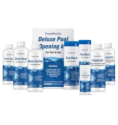 Pool Opening Kit - Chemical Start-Up Kit for Inground Pool & Above Ground Pool (Deluxe Kit -Full 35k Gallon)