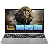 Auusda T152A 15.6" Gaming Laptop Computer - Intel N95 3.4GHz, FHD IPS Display, Backlit Keyboard & Fingerprint Reader, 8000mAh Battery, USB 3.0/Mini HDMI/MicroSD, Win11 Pro, Silver, 16GB RAM, 1TB NVMe