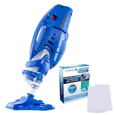 POOL BLASTER Max CG Cordless Pool Vacuum with Genuine Microfilter Bags, Commercial Grade Handheld Rechargeable Cleaner for Inground and Above Ground Pools, Heavy Duty Power by Water Tech