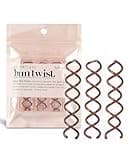 Kitsch Spiral Bobby Pins for Girls and Women - Hair Bun Maker | Rounded Tips, Chip-Resistant Bun Twist Spiral Hair Pins | Secure Hold All-Day - 3Pcs, Brown
