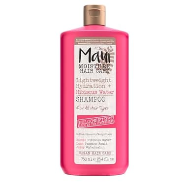 Maui Moisture Lightweight Hydration + Hibiscus Water Shampoo, Moisturizing Shampoo Softens & Quenches Wavy & Curly Hair with Aloe Vera, Vegan & Sulfate-Free Surfactants, 25.4 fl. oz