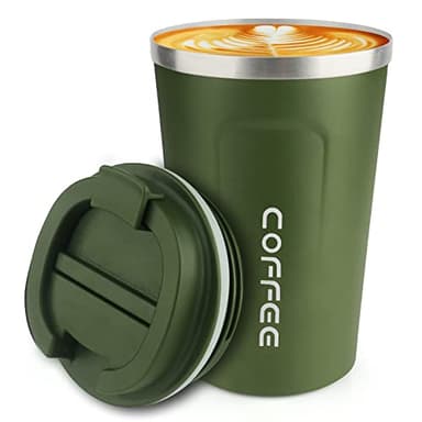 CS COSDDI 12 oz Stainless Steel Vacuum Insulated Tumbler - Coffee Travel Mug Spill Proof with Lid - coffee Cup for Keep Hot/Ice Coffee,Tea and Beer (Green)