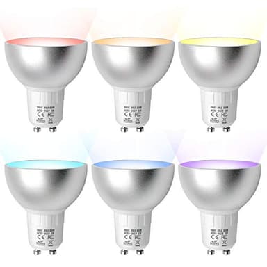 BENEXMART Zigbee GU10 Smart LED Bulb 5W RGBW Compatible with Tuya SmartThings App Alexa Echo Plus Google Home Voice Control (zigbee GU10 6 Pack)