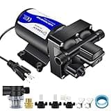 TDRRICH Water Pressure Booster Pump for House，110V RV Water Transfer 5.5GPM 75PSI Self-priming Pump,Diaphragm Power Water Pumps for Boats Inline Garden Hose Lawn Camper Sprinkler Irrigation