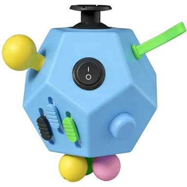 Fidget Dodecagon Cube-Easter Basket Stuffers 12 Sided Fidget Toy Cube for Kids and Adults 12 Sides Stress Relief Cube Fidgets Toys Travel Airplane Essentials for Boys Girls (B3 Blue Sky)