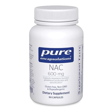 Pure Encapsulations NAC 600 mg - N-Acetyl Cysteine NAC Supplement for Lung Health & Immune Support, Liver Support & Antioxidants* - with Freeform N-Acetyl-L-Cysteine - 90 Capsules