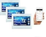 Honeywell TH9320WF5003 Wi-Fi 9000 Color Touch Screen Programmable Thermostat, White, Requires C Wire 3 Pack with Extended 5-Year Warranty