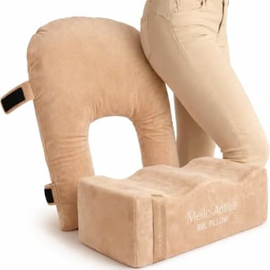 Mello Active BBL Pillow After Surgery Recovery Set – Doctor-Recommended BBL Pillow with Back Support Cushion – Firm, Lightweight & Portable – Ultimate Comfort for Home, Car & Office Khaki