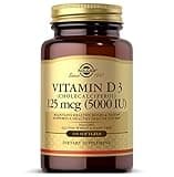 Solgar Vitamin D3 (Cholecalciferol) 125 MCG (5000 IU), 100 Softgels - Helps Maintain Healthy Bones & Teeth - Immune System Support - Non GMO, Gluten-Free, Dairy Free - 100 Servings