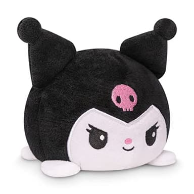 TeeTurtle Reversible Sanrio My Melody & Kuromi Plushie 4-Inch Two-Sided Flip Plush Toy with Embroidered Details Cute Mini Collectible Plush for Kids, Teens, and Adults