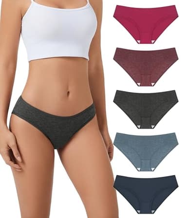 Bobelle Wear 5 Packs Merino Wool Bikini for Women, Breathable Soft Wooly Womens Underwear Panties, Moisture Wicking Ladies Briefs (Multicolor02, M)