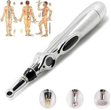 Zeerkeer Acupuncture Pen 3-in-1 Electronic Acupuncture Pen for Pain Relief, Powerful Meridian Energy Pulse Massage Pen, Includes Massaging Gel
