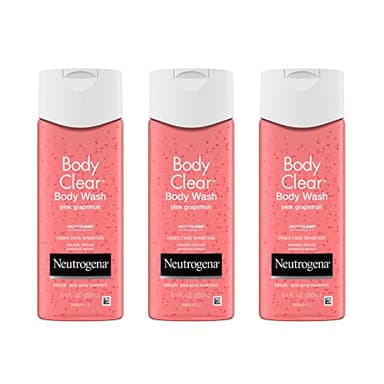 Neutrogena Body Clear Acne Body Wash Pink Grapefruit - Salicylic Acid Formula for Breakout Treatment, Exfoliating Cleanser for Clear Skin, 8.5 fl. oz. Bottle, 3-Pack