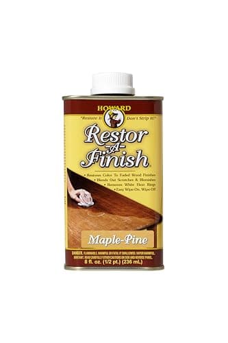 HOWARD - Restor-A-Finish: Restore Your Maple-Pine Wood Finishes Repair Scratches, Eliminate Stains, White Heat or Water Rings and More. Safe on Furniture, Trim, and All Finished Wood. Size: 8 Fl oz