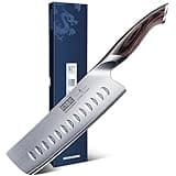 HOSHANHO 7 Inch Nakiri Knife, Japanese High Carbon Stainless Steel Chef Knife, Multipurpose Meat Vegetable Sharp Kitchen Knife with Ergonomic Pakkawood Handle