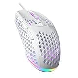 SOLAKAKA SM900 White Wired Gaming Mouse with Honeycomb Shell,12800 DPI,7 Programmable Buttons,Lightweight Gaming Mice Ergonomic Computer Wired Mouse Gaming for Win/PC/Mac/Laptop Gamer