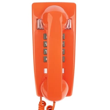Sangyn Retro Wall Phones for Landline with Loud Mechanical Ringing Vintage Wall Mount Phone with Volume Adjustable Old Fashioned Corded Telephone for Kitchen Home School Hotel Office, Orange