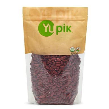 Yupik Organic Dark Red Kidney Beans, 2.2 lb (35.3 oz), Non-GMO, Vegan & Gluten-Free, USDA Certified, Kosher, Dried Legumes, High in Fiber & Protein, Perfect for Soups, Salads & Chili