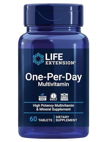 Life Extension One-Per-Day Multivitamin – Packed with Over 25 Vitamins, Minerals & Plant Extracts, Quercetin, 5-MTHF Folate & More – 1-Daily, Non-GMO, Gluten-Free – 60 Tablets