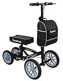 BlessReach All Terrain Foldable Knee Scooter Walker, Disc Brake Knee Walker for Foot Injuries, Compact Crutches Alternative (Black)