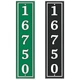 Personalized Reflective Address Plaque, Custom Aluminum Address Sign for Mailbox, House, Street, Outside, Vertical House Number Sign with Two Screw, 16" x 3.5" (Black or Green)