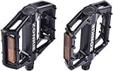 ZONKIE Bicycle Pedals, Aluminum Alloy Flat Platform Bike Pedals with Reflector for Road Bike and MTB, Sealed DU Bearing, Threads Size 1/2 Inch