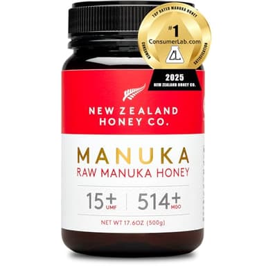 New Zealand Honey Co. Raw Manuka Honey UMF 15+ | MGO 514+, UMF Certified / 17.6oz