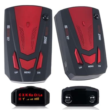 Radar Detectors for Cars: Speed Sentinel Radar Detector Long Range Detection 360 Degree,LED Display,Voice Alerts,Mute Memory for City Road/Highway, Ideal Gifts, Red