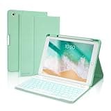 BOBOLEE Keyboard Case for iPad 9.7 Inch Air 2 Gen. 2014-6th 2018-5th 2017, Wireless Detachable BT Backlit 7 Colors Keyboards, Thin Slim Folio Cover Shell, Pen Holder, Auto Sleep Wake