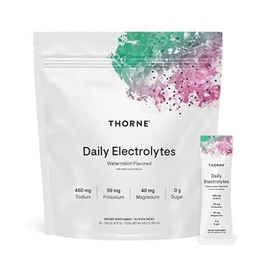 THORNE - Daily Electrolytes - Zero Sugar & Low-Calorie Electrolyte Powder Drink Mix - Flavors Derived from Natural Sources - NSF Certified for Sport - Watermelon - 30 Stick Packs