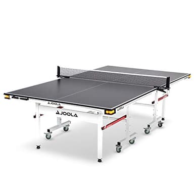 JOOLA Rally TL Professional MDF Indoor Ping Pong Table w/Quick Clamp Table Tennis Net & Post Set - 10 Minute Easy Assembly - Corner Ball Holders - Tournament Quality - Includes Playback Mode