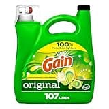 Gain + Aroma Boost Laundry Detergent Liquid, Original Scent, 107 Loads, 154 fl oz, HE Compatible Laundry Soap with Febreze and Oxi, Gain Laundry Detergent, Liquid Laundry Detergent