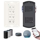 Universal Smart Ceiling Fan Remote Control and Light Dimmer, 3 Speed with 2-8h Timming, Smart Home Devices That Compatible with Alexa and Google Assistant (Beige)
