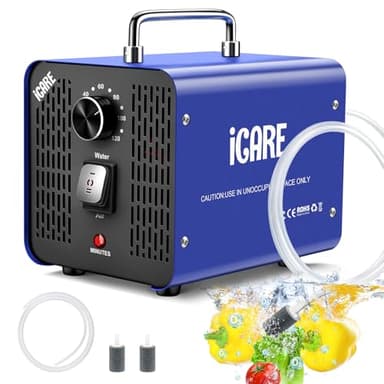45,000mg/h Commercial Ozone Generator with 600mg/h Water Ozone - Smart Air & Water Purifier for Home, Car, Smoke, Pet Odor Removal, Fruit/Vegetable/Meat/Sea Food Cleaning
