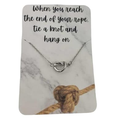 Inspirational Gifts for Women, Motivational Gifts for Strong Women, Sobriety Necklace, Inspirational Necklace (Silver Knot)