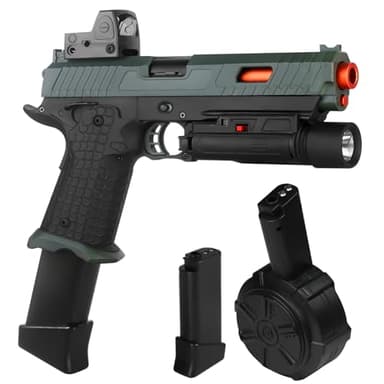 Gel Toys X5,Upgrade Version for X2 Full Auto Gel Toys with Goggles and Drum,for Christmas Easter Outdoor Games, Ages 14 Years Old and up and Adults,Green