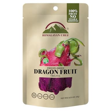 Himalayan Chef Freeze-Dried Dragon Fruit 15g | Organic Dried Fruits Snacks, Healthy Snack for Kids & Adults, Freeze-Drieds Fruit for On-the-Go