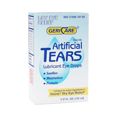 GeriCare Artificial Lubricating Tears, Soothing Eye Hydration Drops - Long Lasting Eye Lubricant Formula, 0.5 fl oz Bottle (15ml) (Pack of 1)
