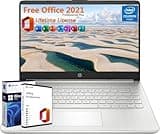 HP 14" Laptop Student Business, with Office Lifetime License & Windows 11 Pro, Intel Dual-Core N4120, 16GB RAM, 384GB Storage(128GB eMMC+256GB MSD), Ultra Light, Webcam, WiFi, Designed Mouse