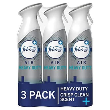 Febreze Air Mist Air Freshener Spray, Odor-Fighting Room Spray, Air Fresheners for Home and Bathroom and Kitchen, Aerosol Can, Heavy Duty Crisp Clean Scent, 8.8oz, (Pack of 3)